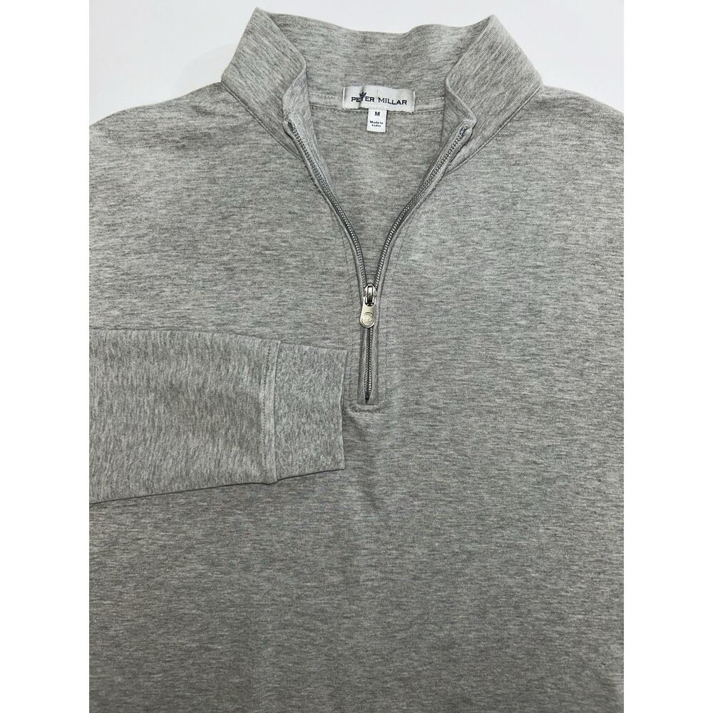 Peter Millar Heather Gray Quarter-Zip Pullover